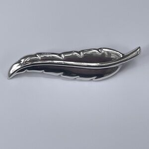 Sterling Silver Feather Leaf Brooch Pin SU 925 signed marked southwestern style